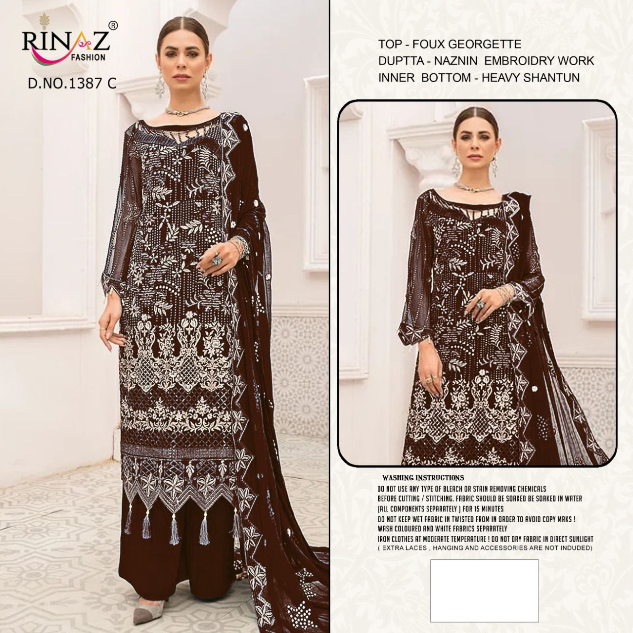 Rinaz 1387 Wedding Wear Wholesale Georgette Pakistani Salwar Suits